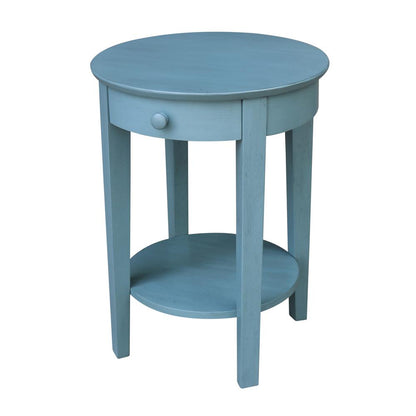 Phillips Accent Table with Drawer, Ocean blue - antique rubbed