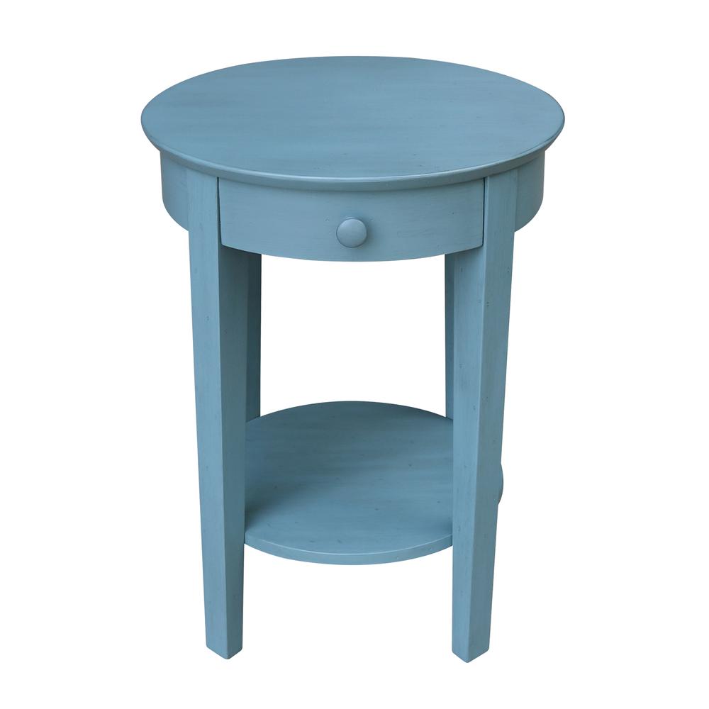Phillips Accent Table with Drawer, Ocean blue - antique rubbed