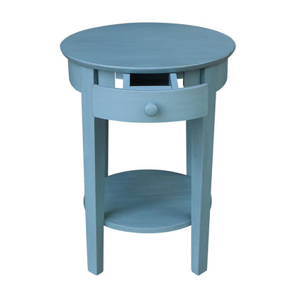 Phillips Accent Table with Drawer, Ocean blue - antique rubbed