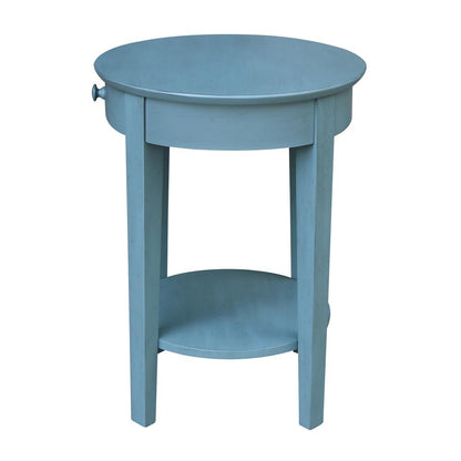 Phillips Accent Table with Drawer, Ocean blue - antique rubbed