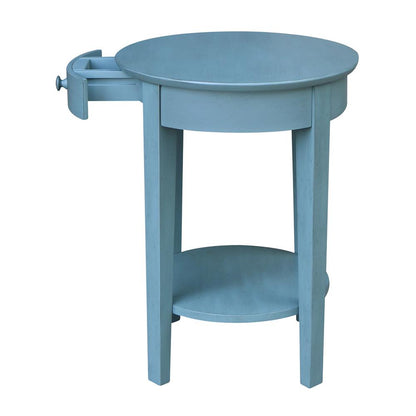 Phillips Accent Table with Drawer, Ocean blue - antique rubbed