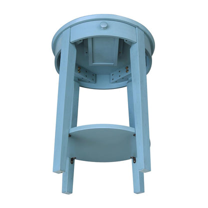Phillips Accent Table with Drawer, Ocean blue - antique rubbed