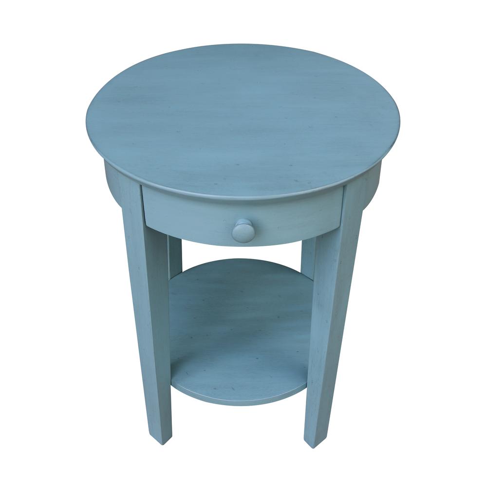 Phillips Accent Table with Drawer, Ocean blue - antique rubbed