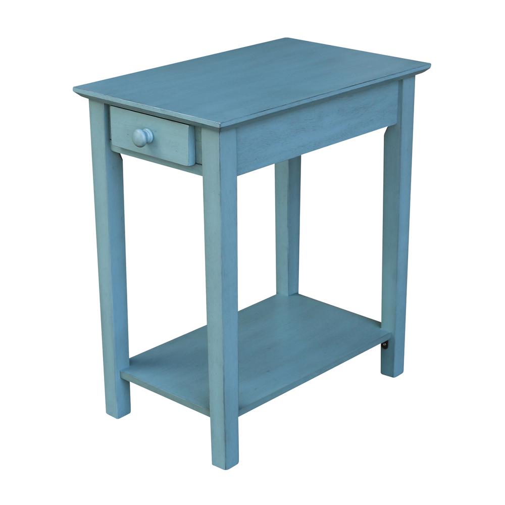 Narrow End Table, Ocean blue - antique rubbed