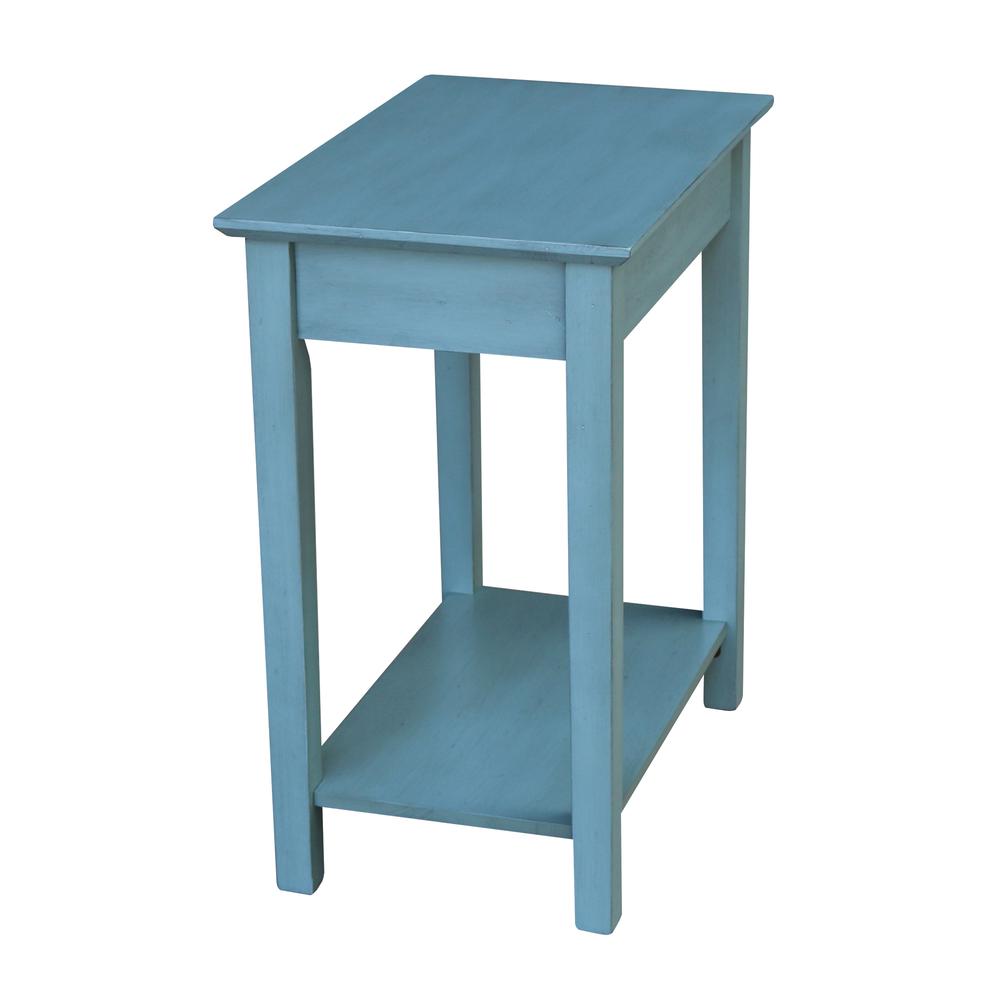 Narrow End Table, Ocean blue - antique rubbed
