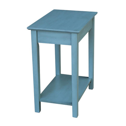 Narrow End Table, Ocean blue - antique rubbed