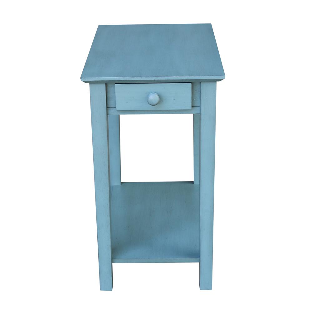Narrow End Table, Ocean blue - antique rubbed