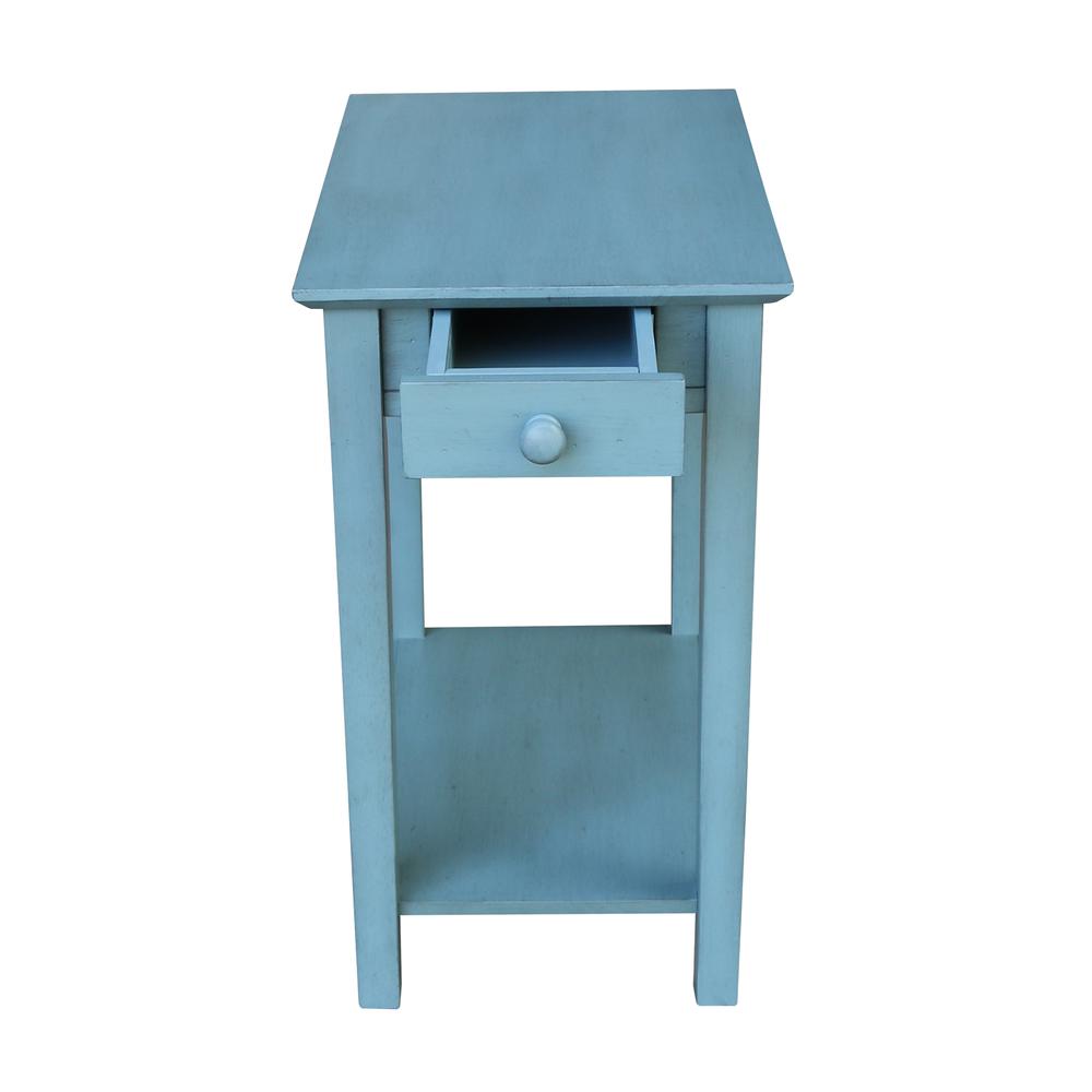 Narrow End Table, Ocean blue - antique rubbed