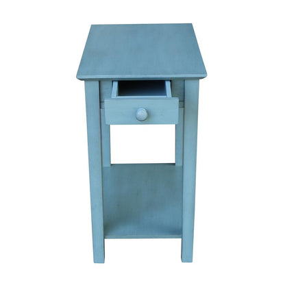 Narrow End Table, Ocean blue - antique rubbed