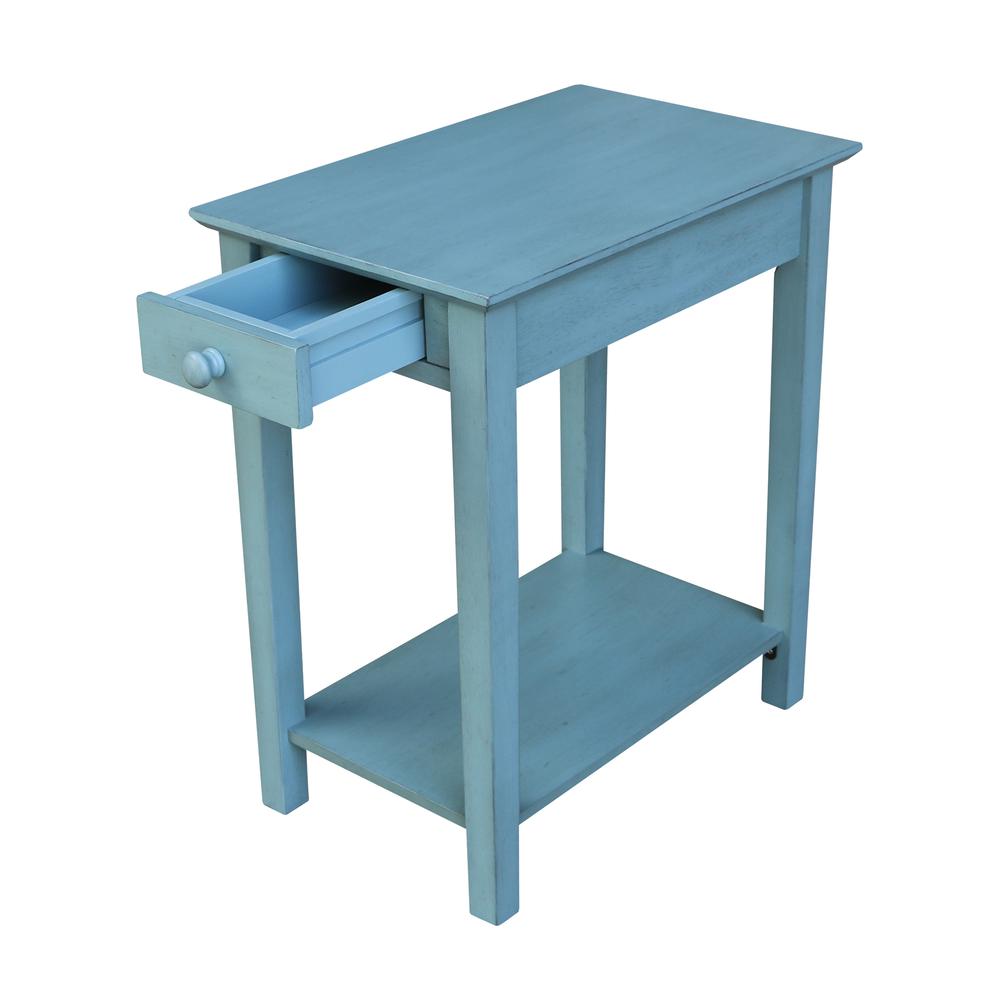 Narrow End Table, Ocean blue - antique rubbed