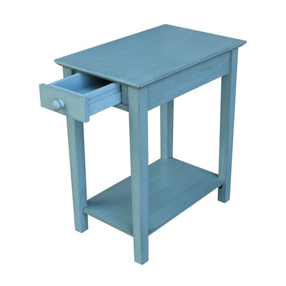 Narrow End Table, Ocean blue - antique rubbed