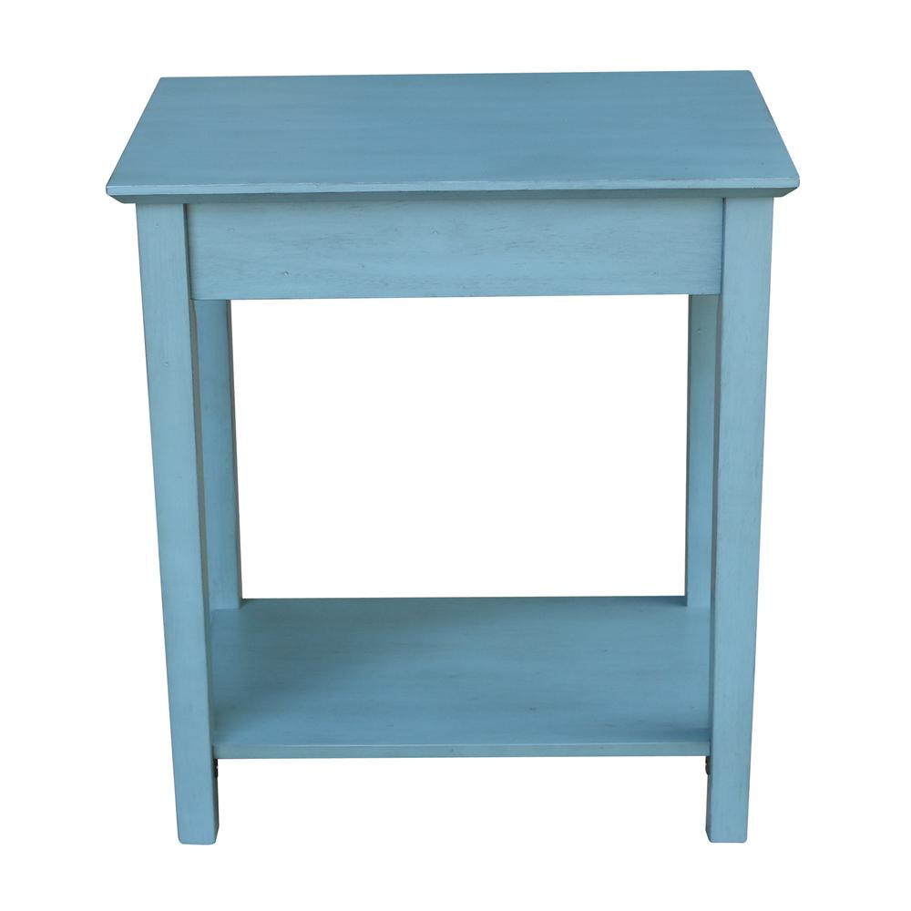 Narrow End Table, Ocean blue - antique rubbed