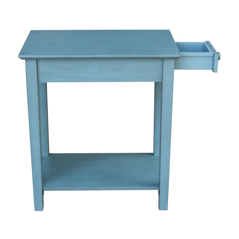Narrow End Table, Ocean blue - antique rubbed