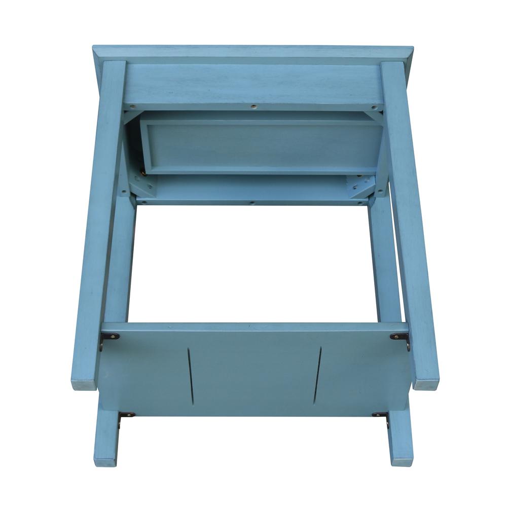 Narrow End Table, Ocean blue - antique rubbed