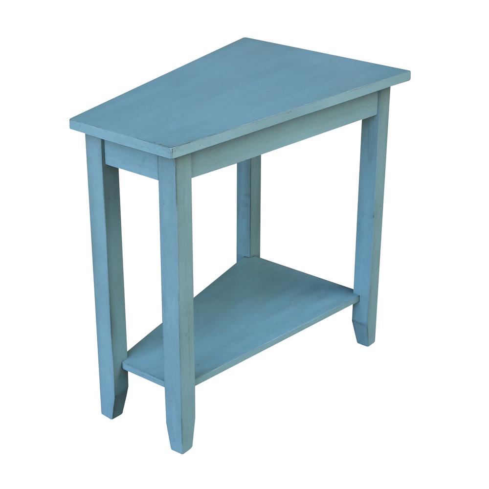 Keystone Accent Table, Ocean blue - antique rubbed