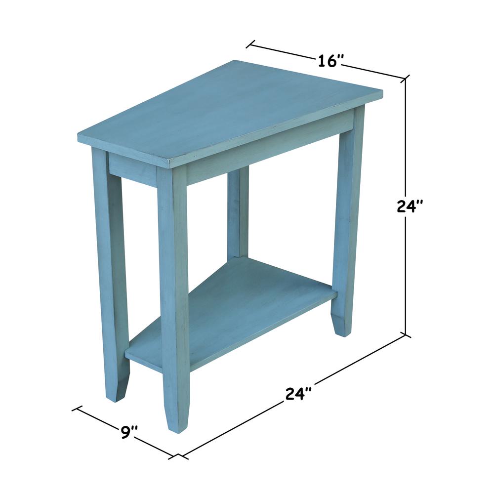 Keystone Accent Table, Ocean blue - antique rubbed