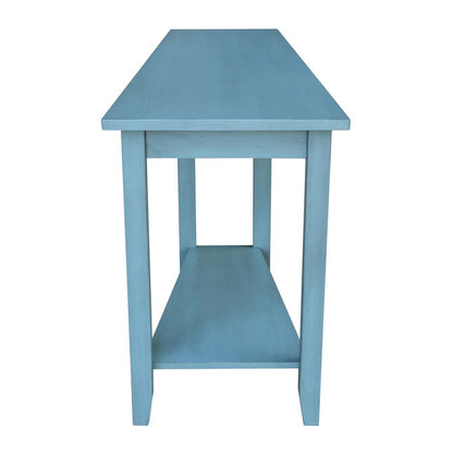 Keystone Accent Table, Ocean blue - antique rubbed