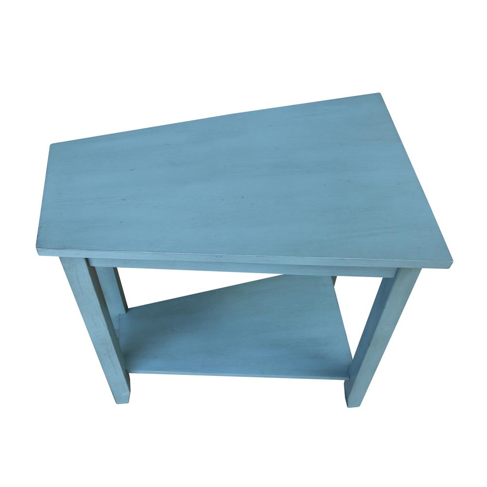 Keystone Accent Table, Ocean blue - antique rubbed