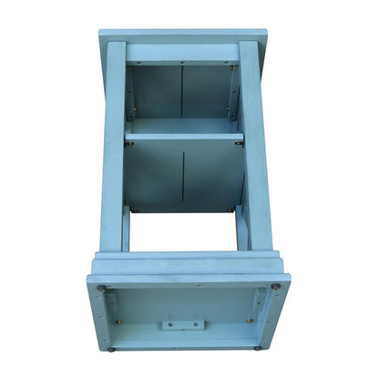 Hampton Accent Table with Shelves, Ocean blue - antique rubbed