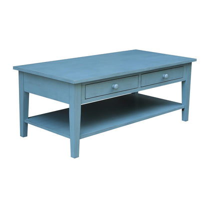 Spencer Coffee Table in Antique rubbed ocean blue