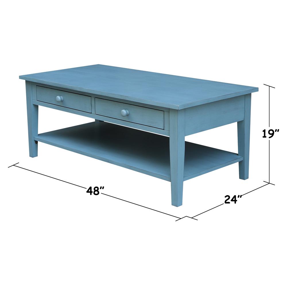 Spencer Coffee Table in Antique rubbed ocean blue