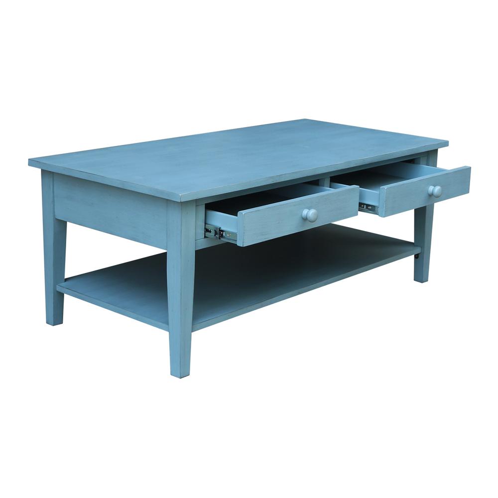 Spencer Coffee Table in Antique rubbed ocean blue