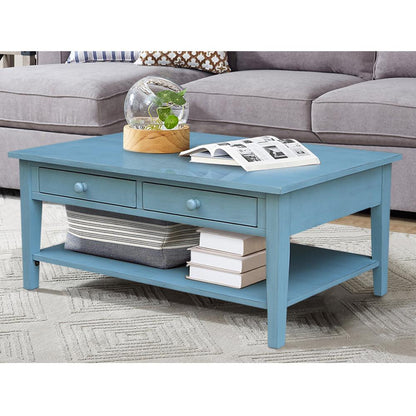 Spencer Coffee Table in Antique rubbed ocean blue