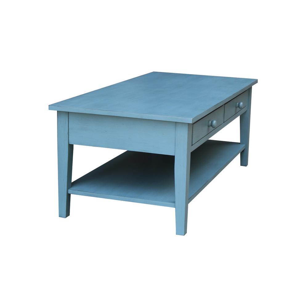 Spencer Coffee Table in Antique rubbed ocean blue
