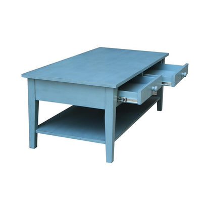 Spencer Coffee Table in Antique rubbed ocean blue