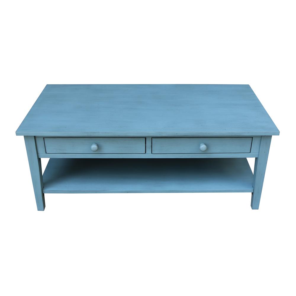 Spencer Coffee Table in Antique rubbed ocean blue