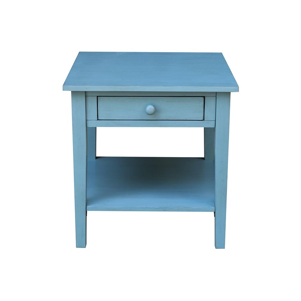 Spencer End Table in Antique rubbed ocean blue