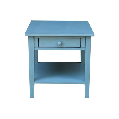 Spencer End Table in Antique rubbed ocean blue