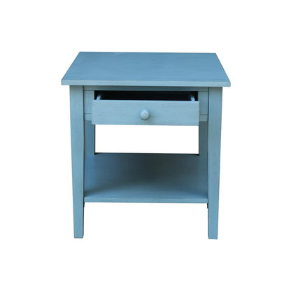 Spencer End Table in Antique rubbed ocean blue