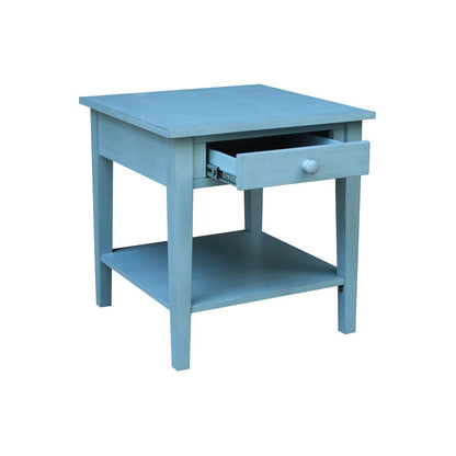 Spencer End Table in Antique rubbed ocean blue