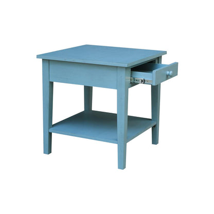 Spencer End Table in Antique rubbed ocean blue