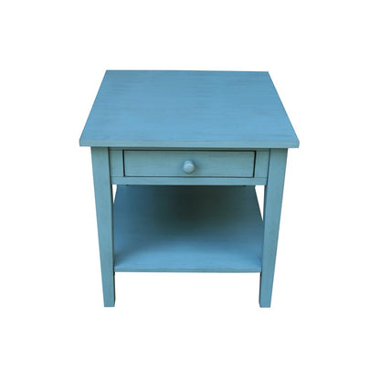 Spencer End Table in Antique rubbed ocean blue