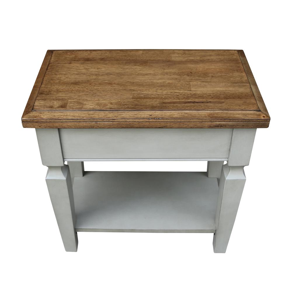 Vista End Table, Hickory/Stone Finish, Hickory/Stone