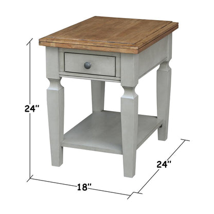 Vista End Table, Hickory/Stone Finish, Hickory/Stone