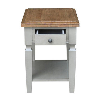 Vista End Table, Hickory/Stone Finish, Hickory/Stone