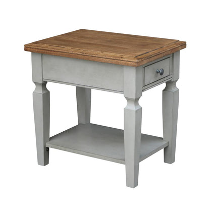 Vista End Table, Hickory/Stone Finish, Hickory/Stone