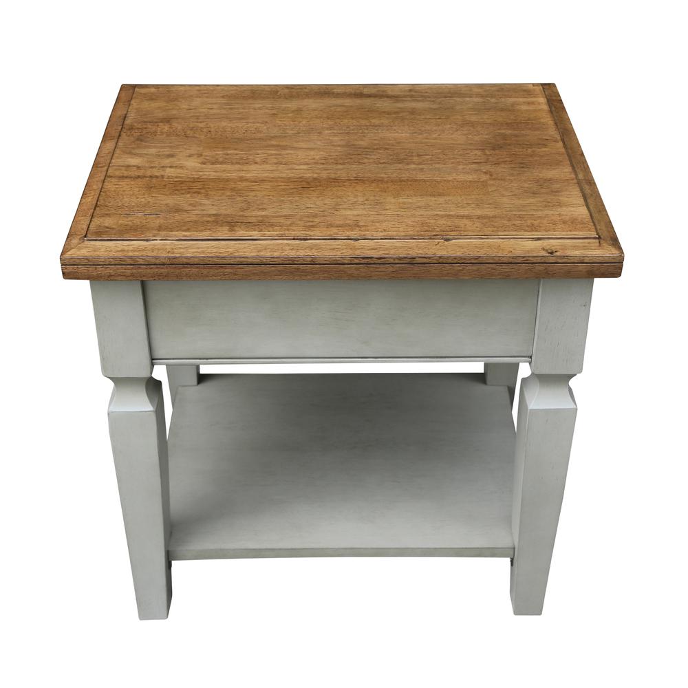 Vista End Table, Hickory/Stone Finish, Hickory/Stone