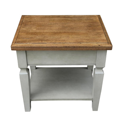 Vista End Table, Hickory/Stone Finish, Hickory/Stone