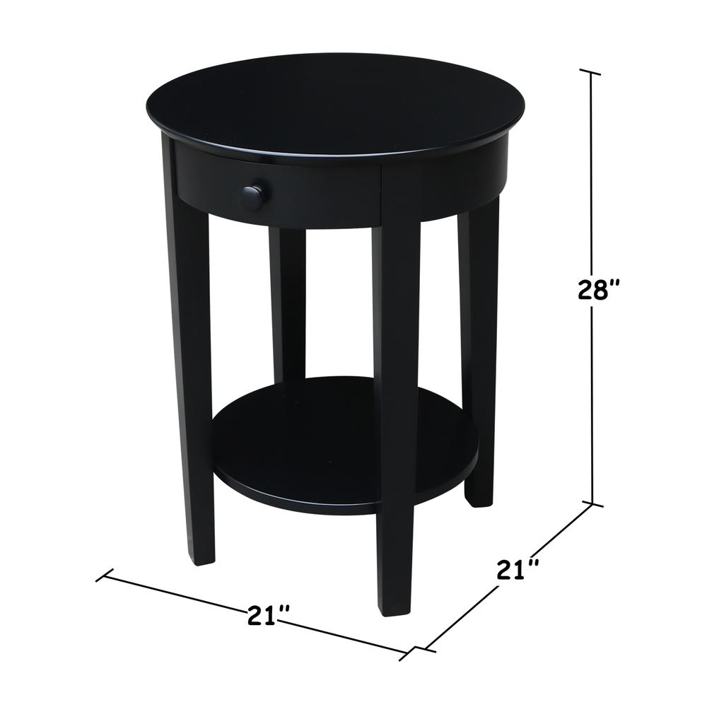 Phillips Accent Table with Drawer, Black