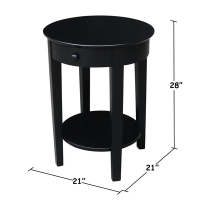 Phillips Accent Table with Drawer, Black