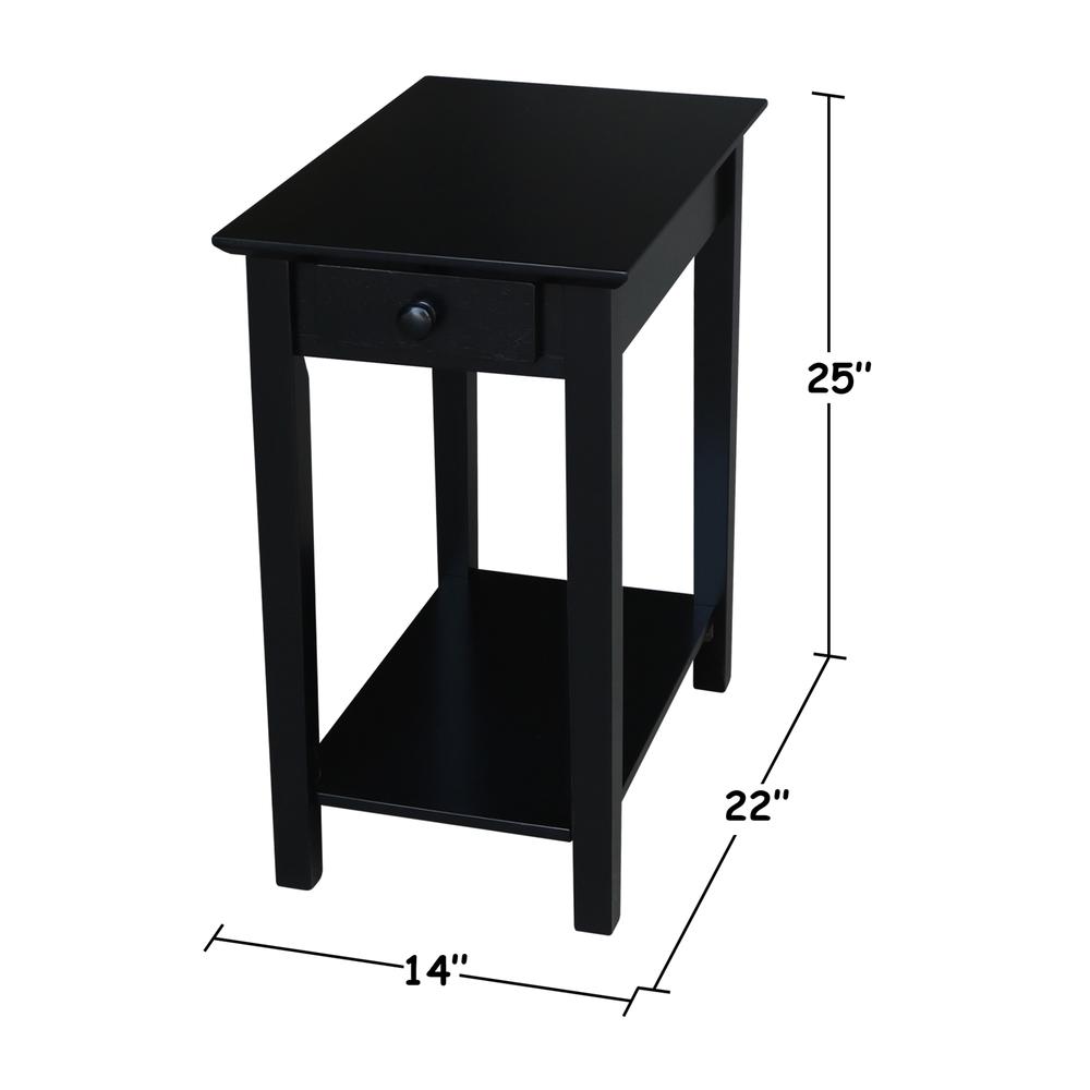 Narrow End Table, Black