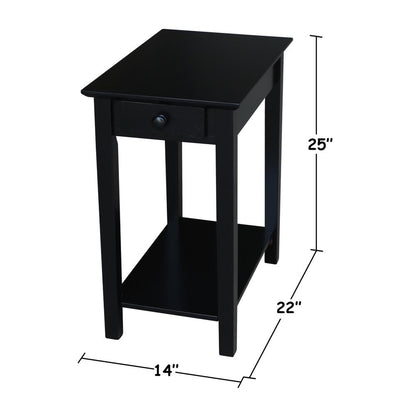 Narrow End Table, Black