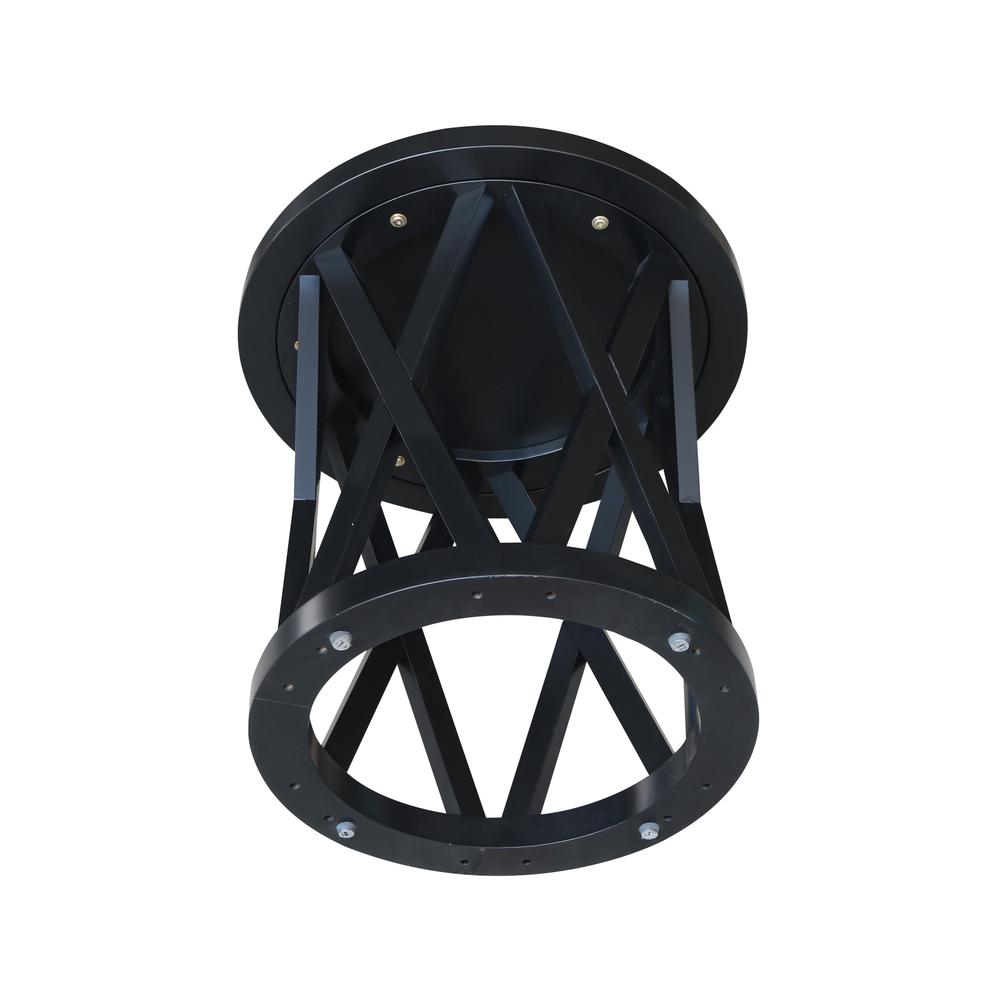 Round Ceylon End Table, Black