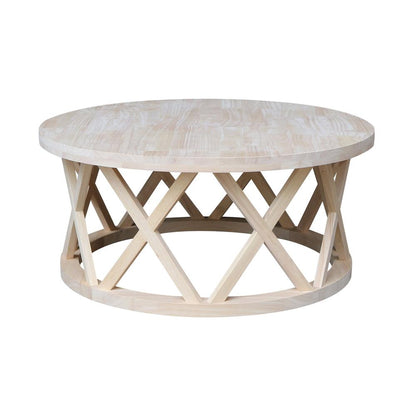 Round Ceylon Coffee Table, Unfinished