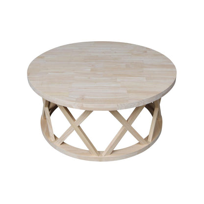 Round Ceylon Coffee Table, Unfinished