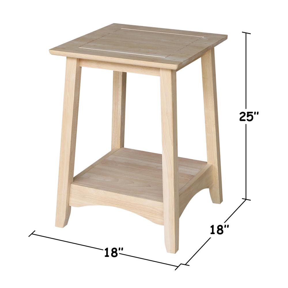 Bombay Tall End Table, Unfinished